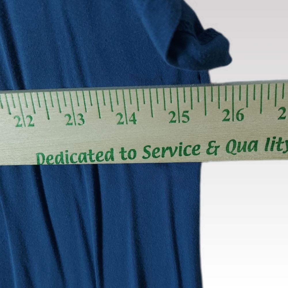 Swing Hem Top 2X Blue Cap Sleeve Flowy A-Line Beach Cover Up Short Knit Dress - Picture 5 of 9